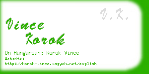 vince korok business card